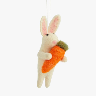 Felt Rabbit With Carrot Hanging Decoration from John Lewis & Partners