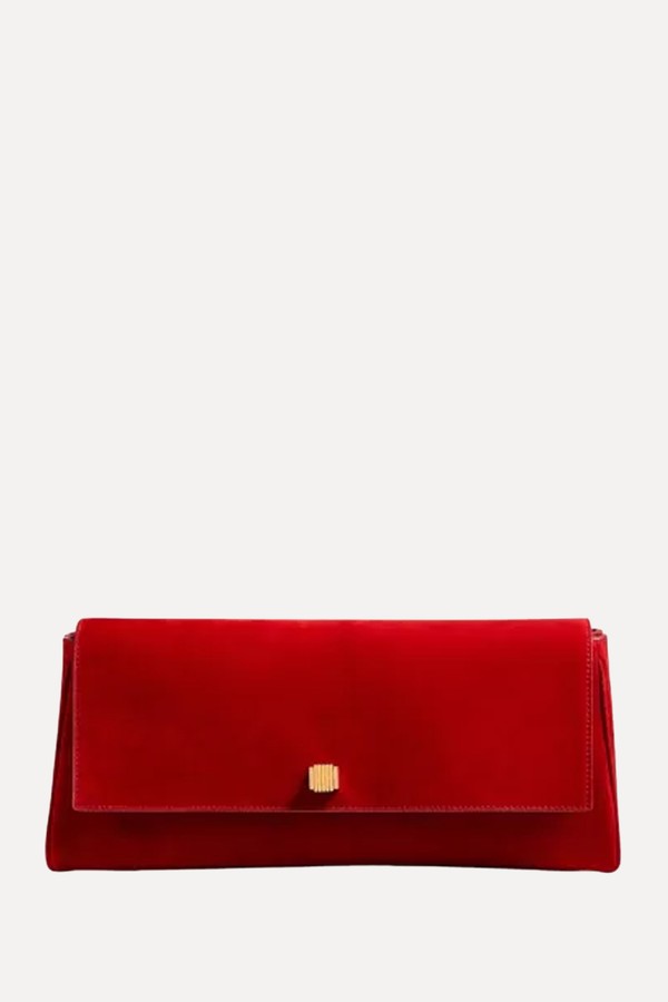Audrey Suede Clutch Bag from KHAITE