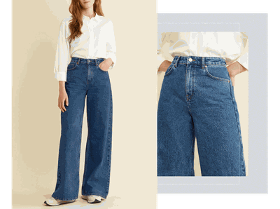 Indigo Full Length Wide Leg Jean, £75 | Albaray