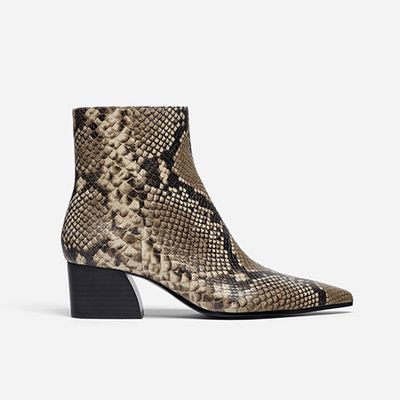 Snake-Print Ankle Boots from Uterque