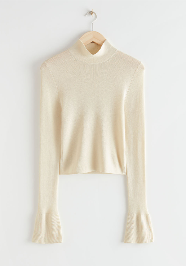 Flare Cuff Rib Knit Top