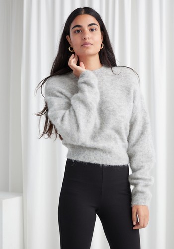 Fuzzy Jacquard Knit Sweater