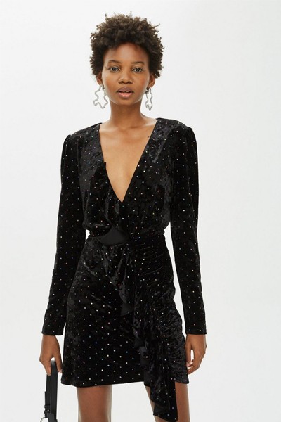 Multi Stud Velvet Dress from Topshop