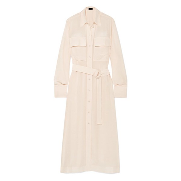 Warren Belted Silk Crepe De Chine Midi Dress from Joseph