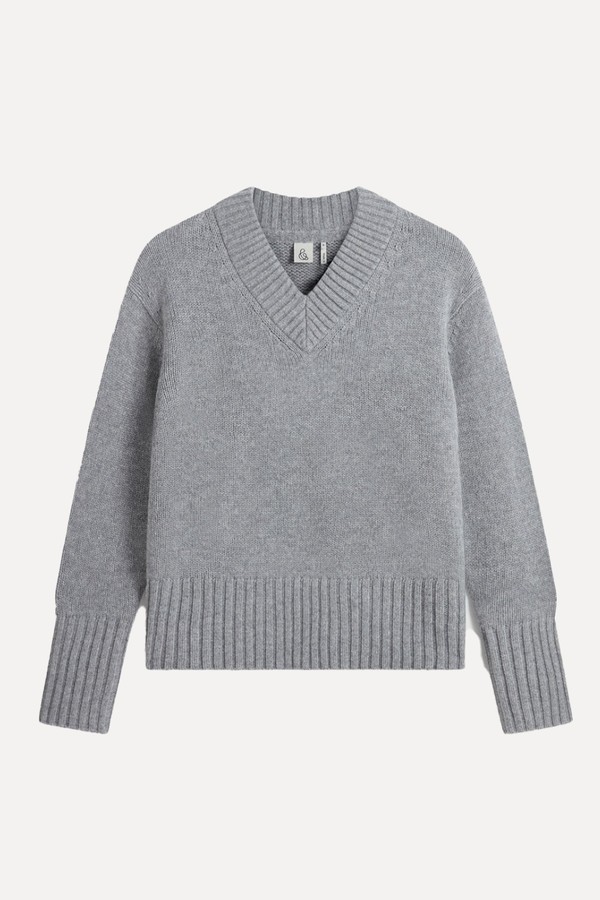 x from Cashmere Merino V Neck Jumper, £175 | Rise & Fall