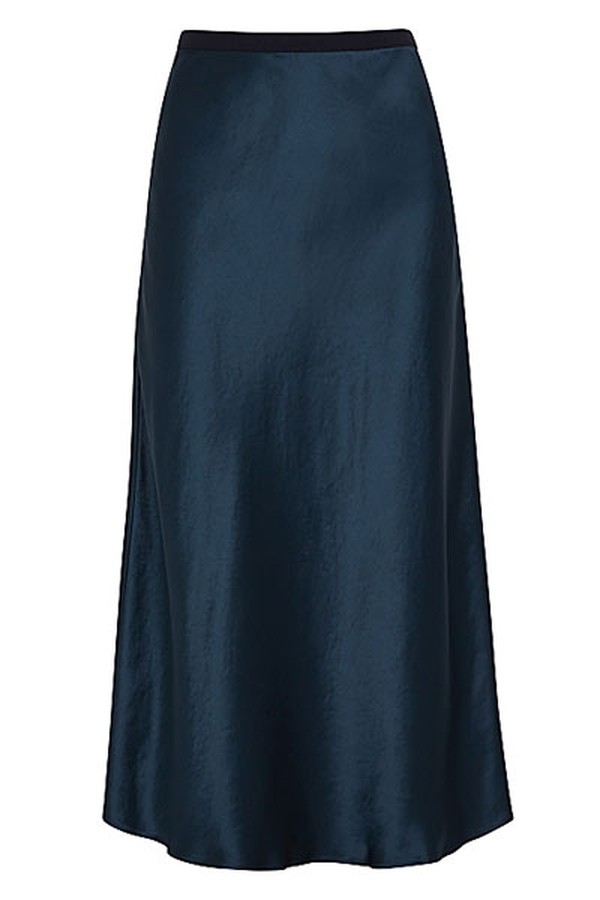 Segnale Navy Satin Midi Skirt from Max Mara Leisure