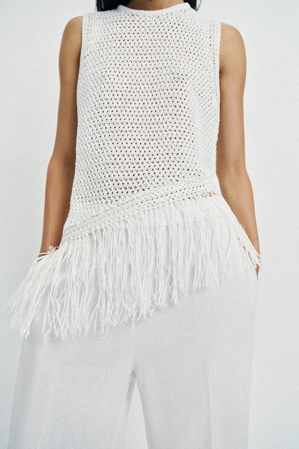 Knit Top With Fringing