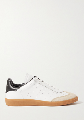 Bryce Suede-Trimmed Perforated Leather Sneakers from Isabel Marant