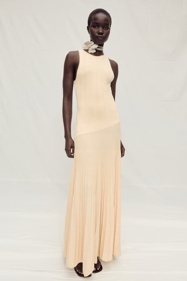 Pleated Knitted Dress from Mango