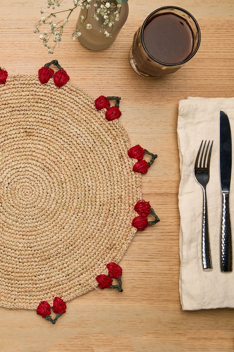 Cherry Scalloped Edge Placemats  from Payton James