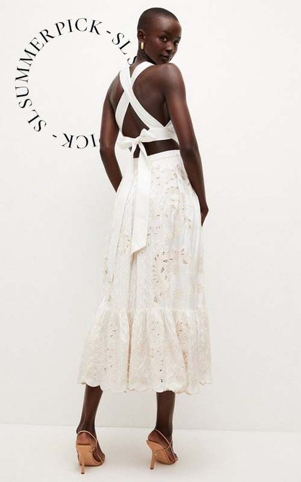 Lydia Millen Petite Mirrored Cutwork Midi