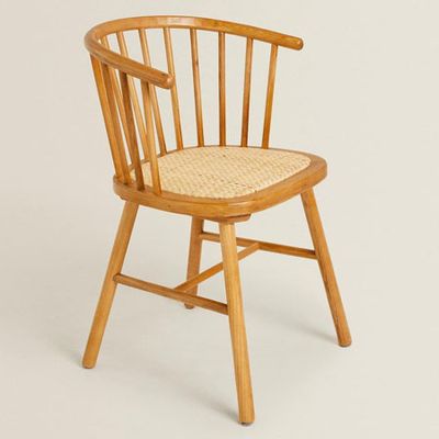 Ash Wood Chair With Rattan Seat