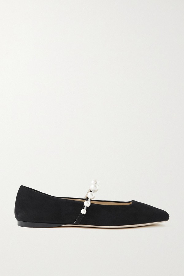 Ade Embellished Suede Ballet Flats from Jimmy Choo