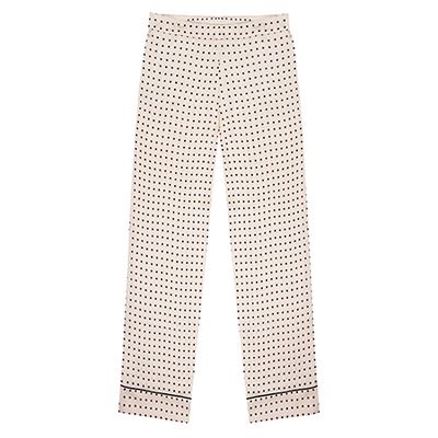 London Square-Print Silk Pyjama Trousers from Asceno