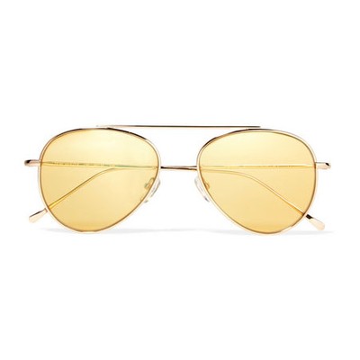 Dorchester Aviator-Style Gold-Tone Sunglasses from Illesteva