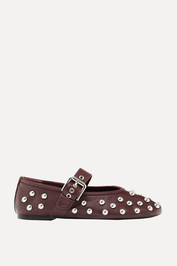 Ballet Flats With Studded Buckles from Massimo Dutti