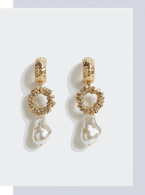 Pearl-Effect Crystal Earrings, £17.99 | Mango