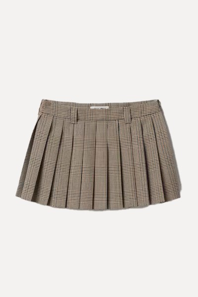 Prince Of Wales Check Skirt from Miu Miu