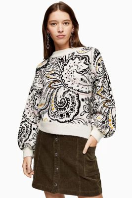 Knitted Paisley Floral Jumper