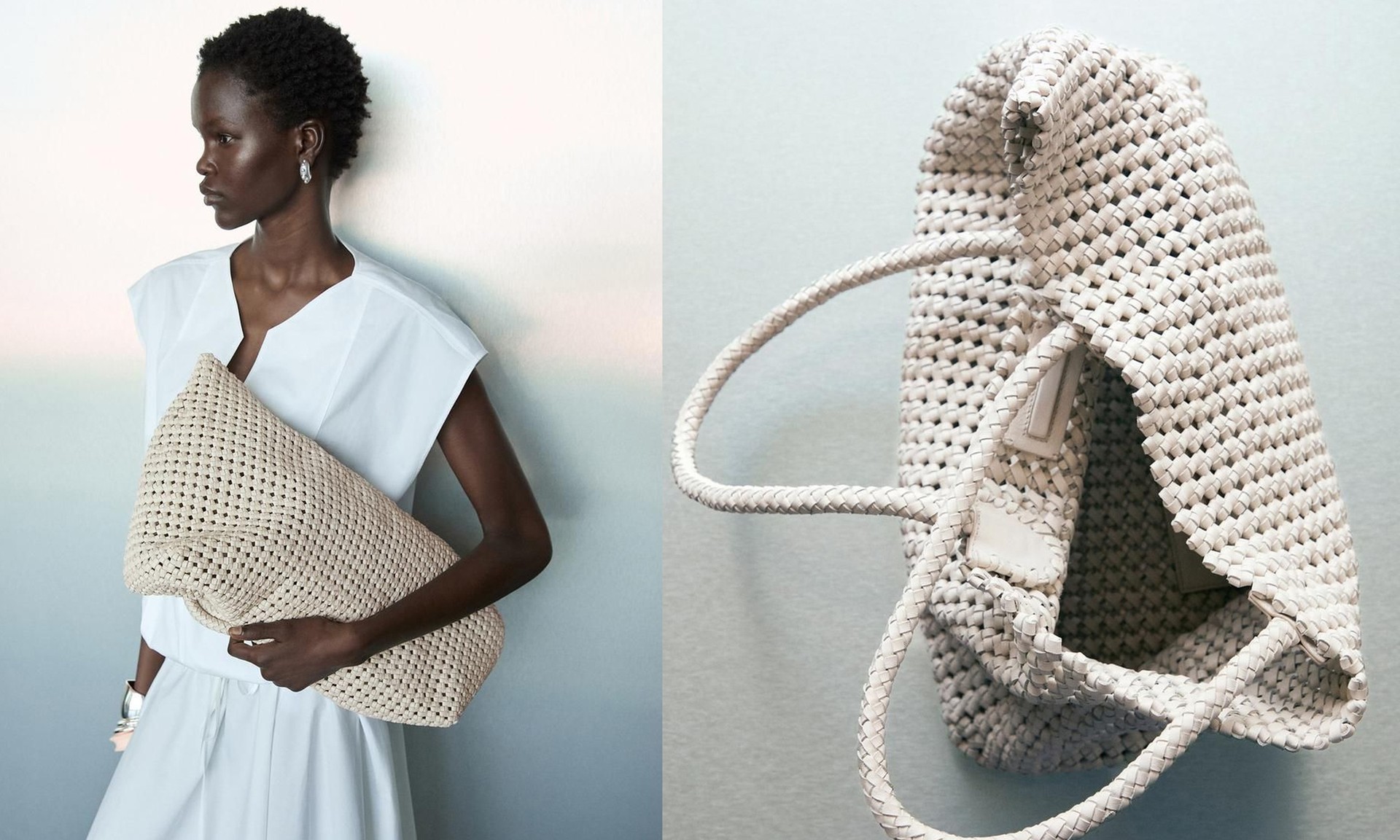 Braided Nappa Leather Shopper Bag