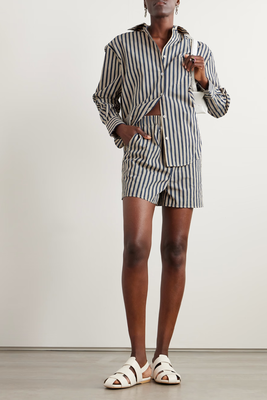 Lui Striped Cotton-Blend Poplin Shorts