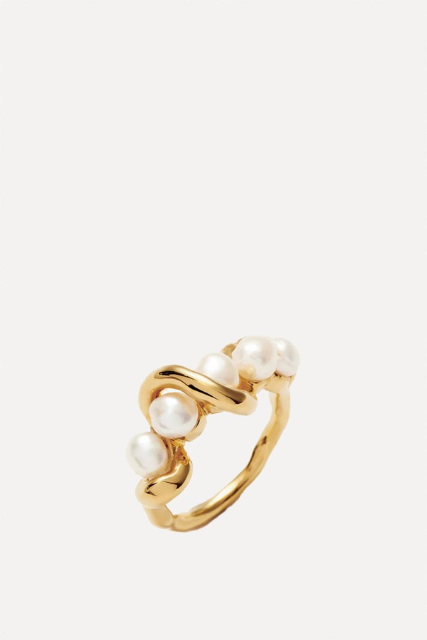 Molten Pearl Twisted Stacking Ring from Missoma