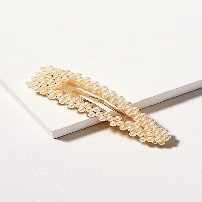Set of 2 Faux Pearl-Embellished Hair Clips from Anthropologie