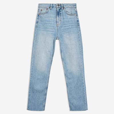 Bleach Raw Hem Straight Leg Jeans from Topshop