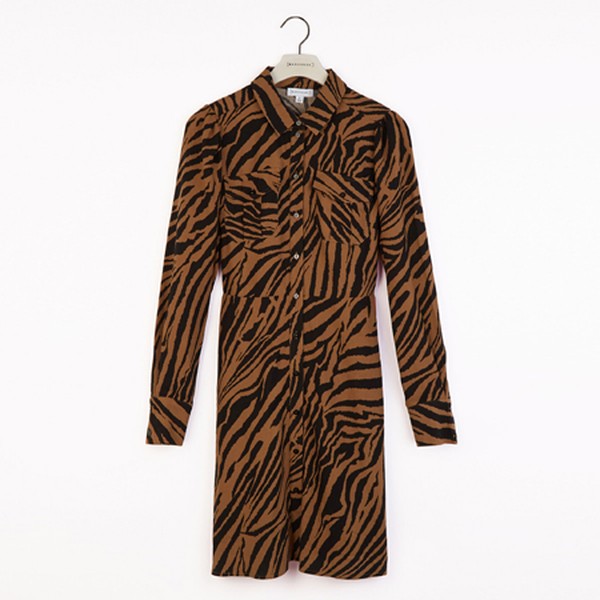 Tiger Print Mini Shirt Dress