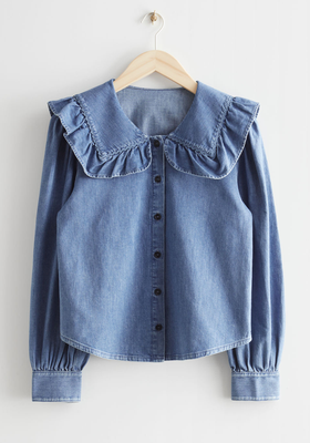 Statement Collar Denim Blouse from & Other Stories