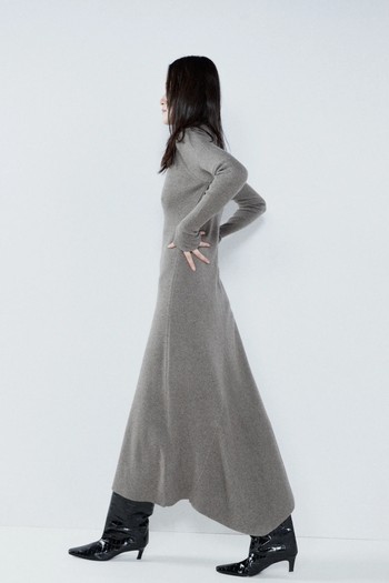 Responsible Cashmere-Blend Ribbed Fishtail Dress