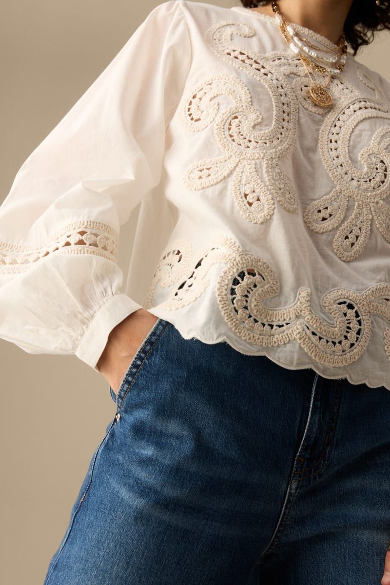 Pure Cotton Embroidered Blouse