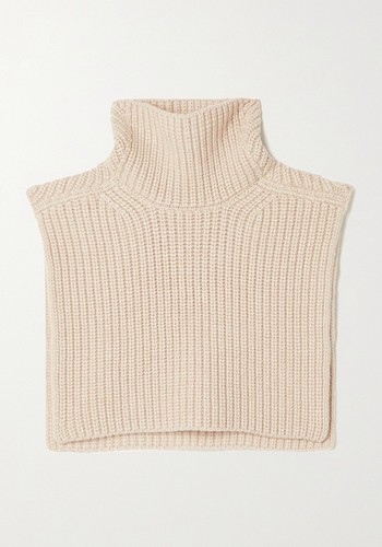 Ribbed Cashmere Turtleneck Bib  from Loro Piana