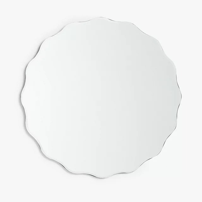 Wavy Bevelled Glass Round Wall Mirror