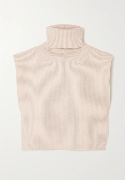 Ribbed Wool-Blend Turtleneck Bib from Totême