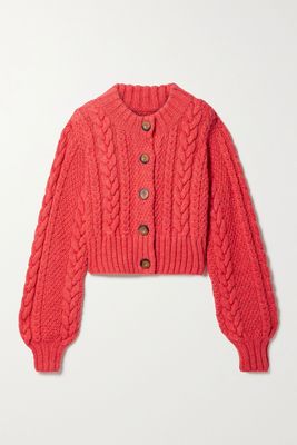 Hermione Cropped Cable-Knit Alpaca-Blend Cardigan from DÔen 