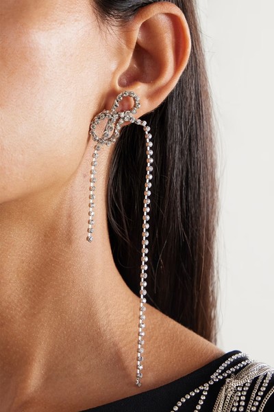  Silver-Tone Crystal Earrings from DRIES VAN NOTEN