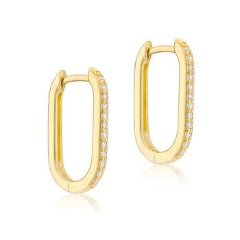 Petit Vendôme Oval Gold Hoop Earrings 9kt