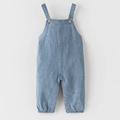 Striped Denim Jumpsuit