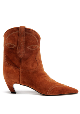 Dallas Pointed-Toe Suede Boots from Khaite