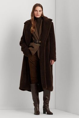 Belted Faux-Shearling Wrap Coat, £251 (was £419)