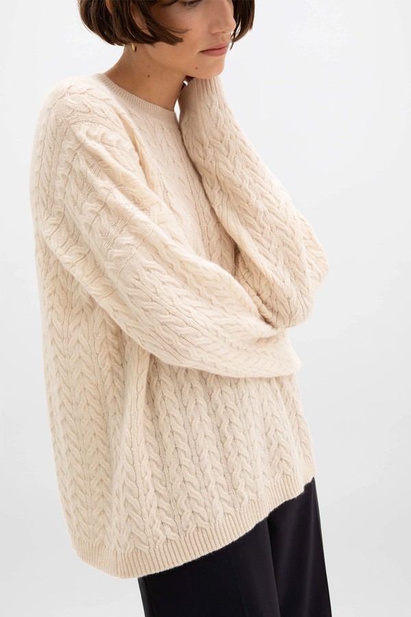 Cable Knit Slouchy Cashmere Jumper