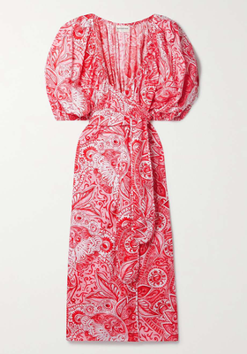 Fila Printed Organic Cotton-Voile Midi Wrap Dress from Mara Hoffman