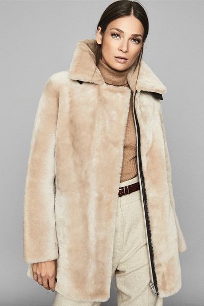 Mid Length Shearling Coat from Sa