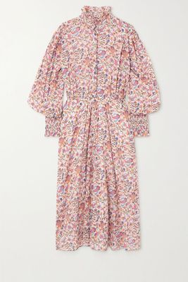 Galoa Ruffled Floral-Print Cotton-Voile Midi Dress from Isabel Marant Étoile