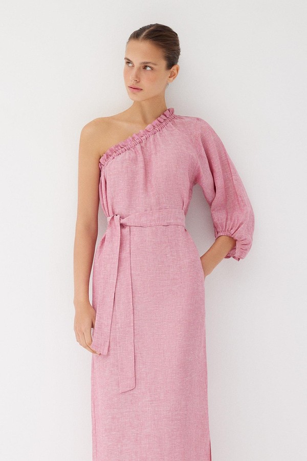 Sardinia Linen One Sleeve Dress from Labeca