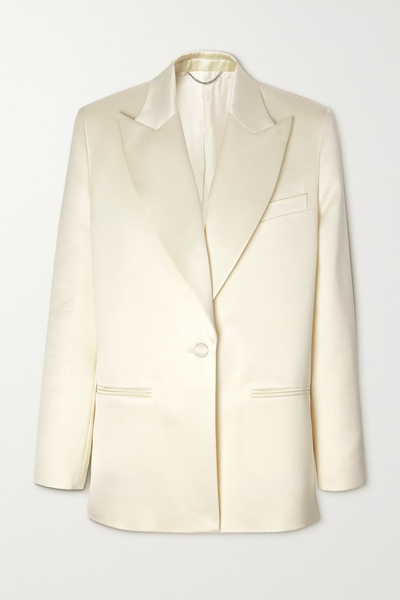 Silk Satin-Trimmed Wool Blazer from Magda Butrym