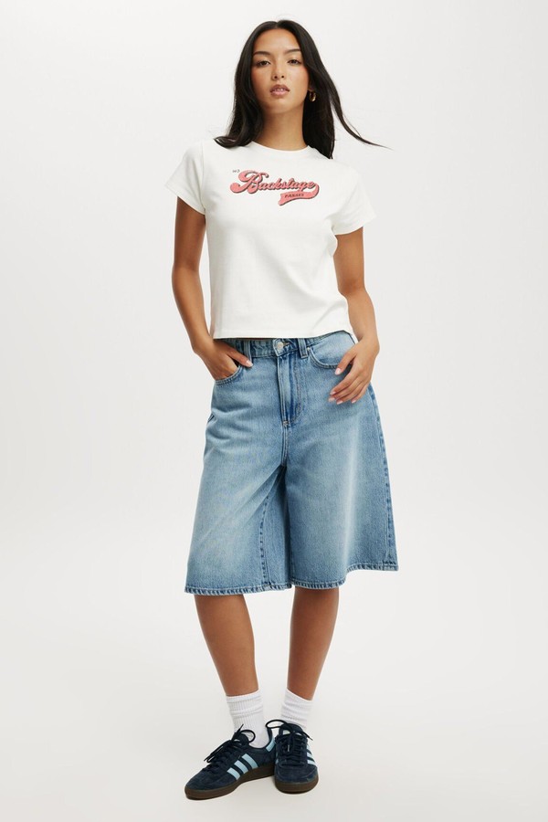 Lyocell Wide Denim Jorts from Cotton On