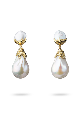 Double Gold Pearl Earrings from Jessie Thomas