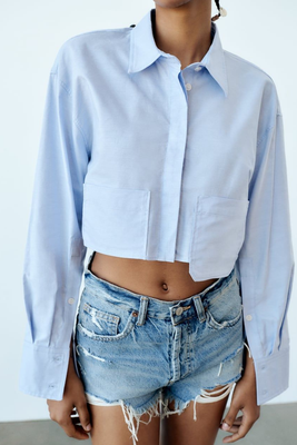 Cropped Shirt With Pocket  from Zara